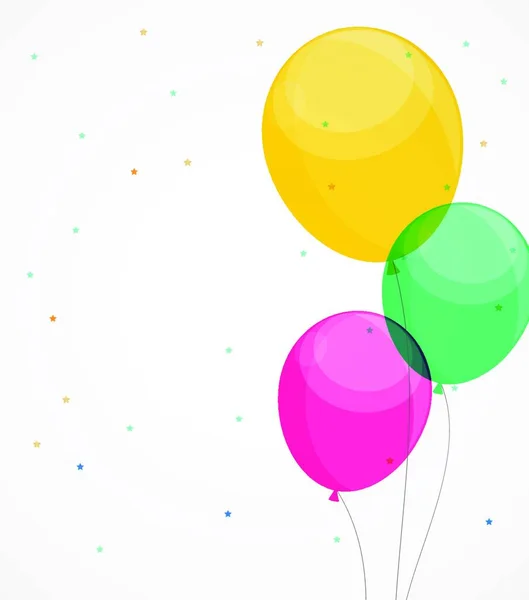 有光泽的快乐生日气球背景矢量图 Eps10 — 图库矢量图片