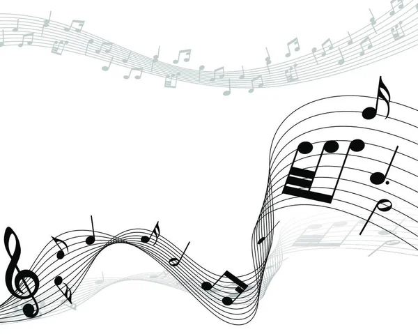 ベクトル音楽ノートスタッフのデザイン使用の背景 — ストックベクタ