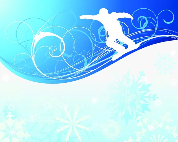 Fundo Desportivo Com Atleta Snowboard Ilustração Vetorial Com Malha —  Vetores de Stock
