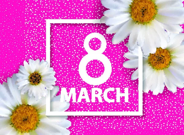 Poster International Happy Womens Day March Floral Greeting Card Vector — 스톡 벡터