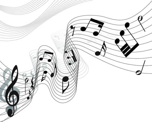 Fondo Del Personal Notas Musicales Vectoriales Para Uso Diseño — Vector de stock