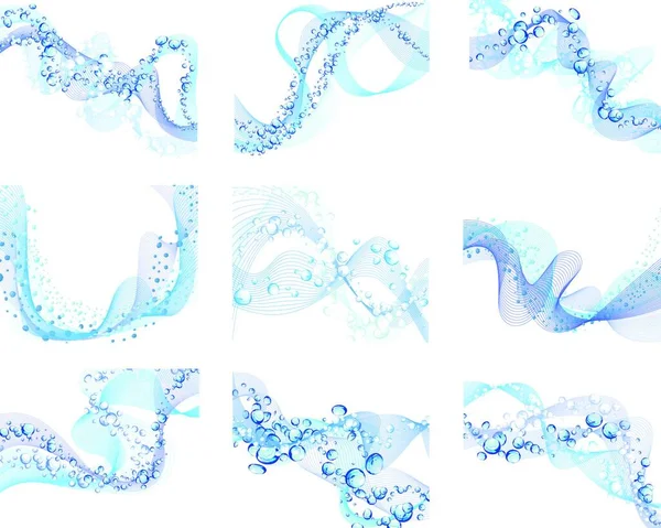 Sfondi Astratti Vettoriali Acqua Con Bolle Aria — Vettoriale Stock