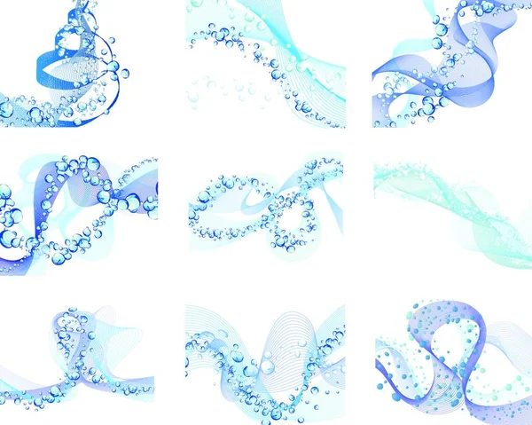 Fondos Abstractos Vectores Agua Con Burbujas Aire — Vector de stock