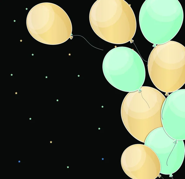 Brilhante Feliz Aniversário Balões Fundo Vetor Ilustração Eps10 — Vetor de Stock