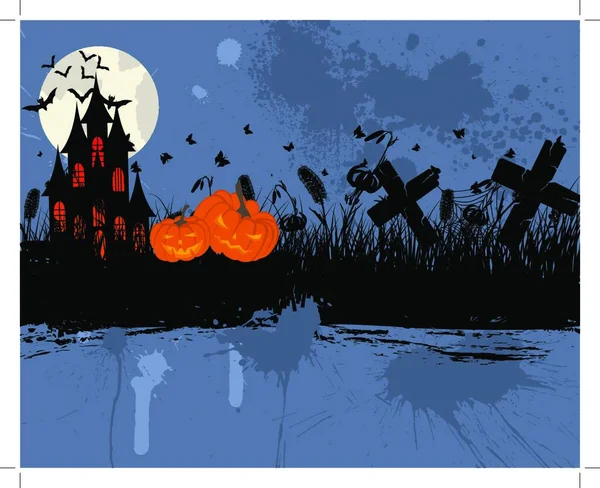 Boldog Halloweeni Üdvözlőlapot Vektorillusztráció — Stock Vector