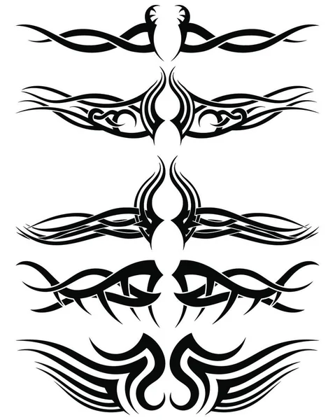 Tatuajes Tribales Eps Ilustración Vectorial Sin Transparencia — Vector de stock