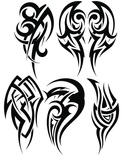 Conjunto Tatuajes Tribales Eps Ilustración Vectorial Sin Transparencia — Vector de stock