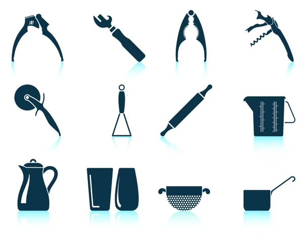 Set Utensil Icons Eps Vector Illustration Transparency — Stock Vector