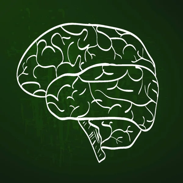 Vetor Giz Pintado Cérebro Brainstorm — Vetor de Stock