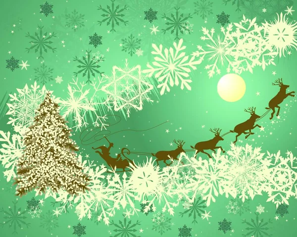 Bella Carta Natale Capodanno Retrò Illustrazione Vettoriale — Vettoriale Stock