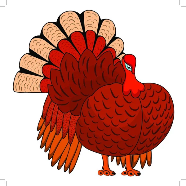 感恩节火鸡的象征 所有物体都是分开的 矢量说明 — 图库矢量图片
