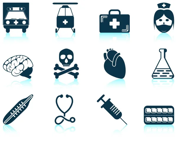 Conjunto Icono Médico Eps Ilustración Vectorial Sin Transparencia — Vector de stock