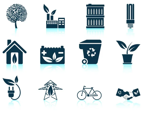 Set Ecological Icon Eps Vector Illustration Transparency — Stockvektor