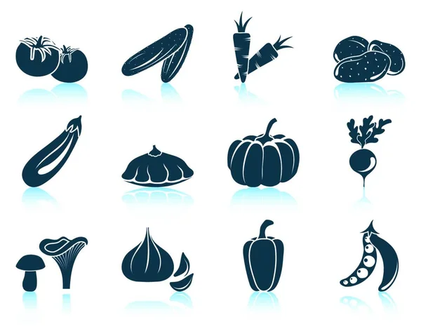 Набір Значків Овочів Eps Векторні Ілюстрації Прозорості — стоковий вектор