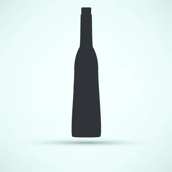 Ένα Μπουκάλι Κρασί Και Ένα Γυάλινο Εικονίδιο — Διανυσματικό Αρχείο