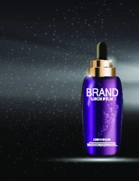 Oil Essence Hydrating Concentrate Bottle Template Ads Eller Magazine Bakgrund — Stock vektor