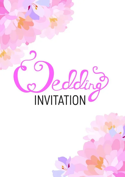 Invitation Mariage Illustration Vectorielle Fond Floral Eps10 — Image vectorielle