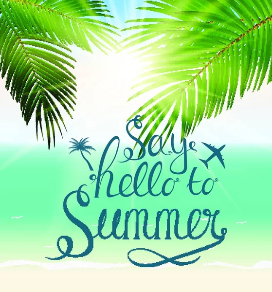 Hello Summer Natural Background Vector Illustration Eps10 — 스톡 벡터