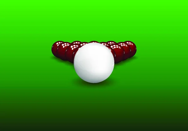 Snooker Pyramide Glänzende Kugeln Auf Grünem Hintergrund Vektorillustration — Stockvektor