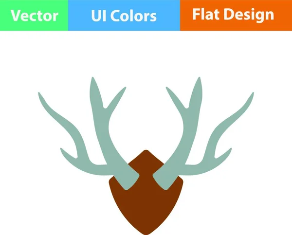 Ui色の鹿の角のフラットデザインのアイコン ベクターイラスト — ストックベクタ