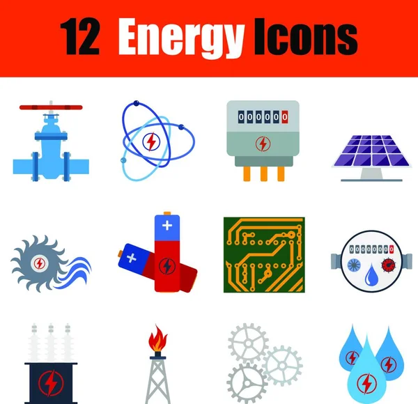 Icono Energía Diseño Plano Colores Ilustración Vectorial — Vector de stock