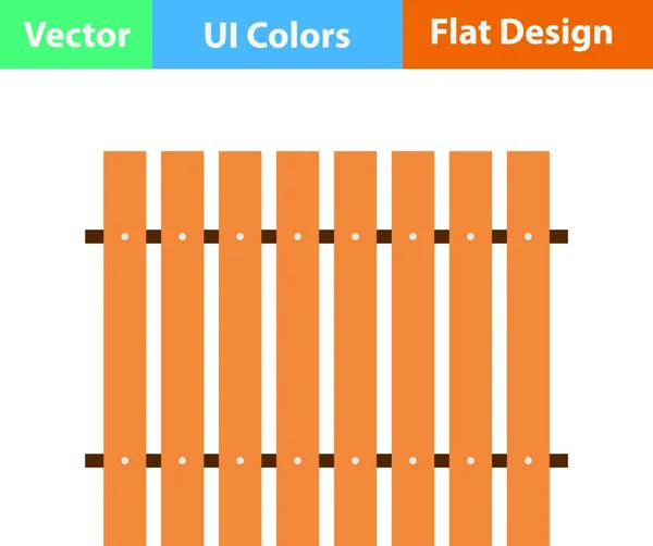 Flat Design Icon Construction Fence Colors Vector Illustration — Stock Vector