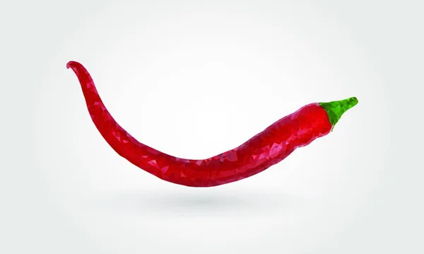 Red Hot Chili Pepper Polygonal White Vektorová Ilustrace Eps10 — Stockový vektor