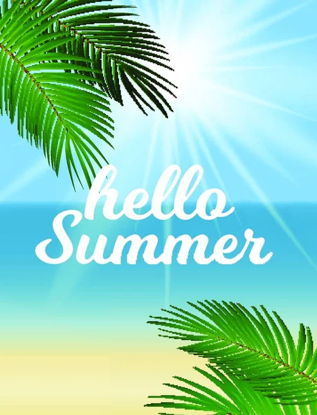 Hello Summer Natural Background Vector Illustration Eps10 — Stock Vector