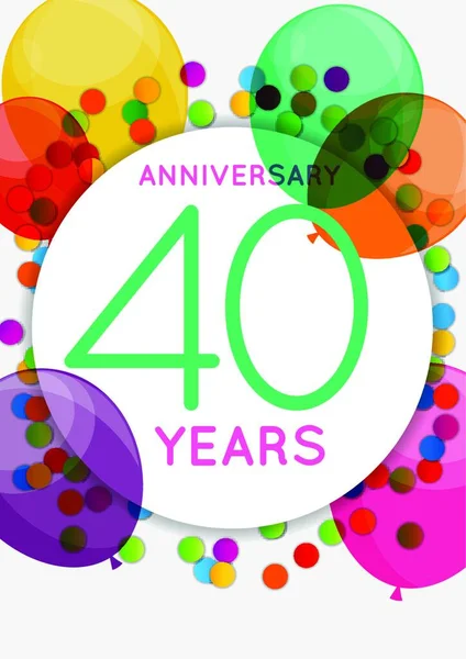 Modelo Anos Aniversário Parabéns Cartão Saudação Convite Vector Ilustração Eps10 — Vetor de Stock