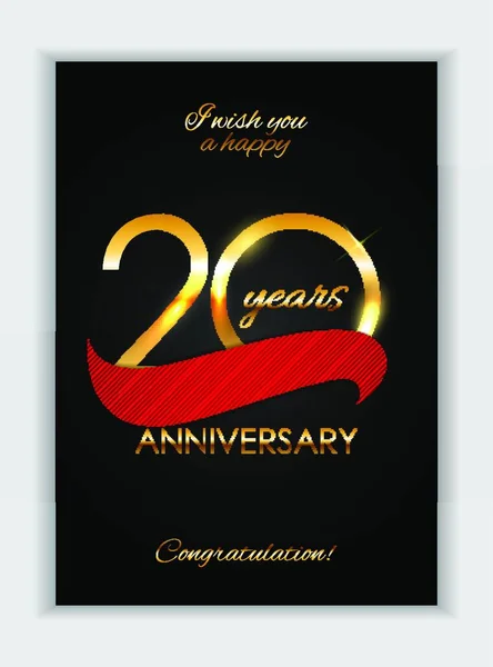 テンプレート20周年記念ベクトルイラスト Eps10 — ストックベクタ