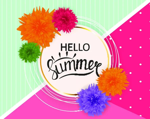 Hello Summer Естественный Цветочный Фон Вектором S10 — стоковый вектор