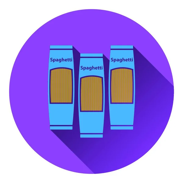 Spaghetti Pakket Icoon Vlakke Kleur Ontwerp Vector Illustratie — Stockvector