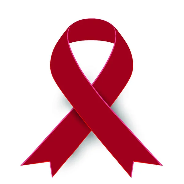 现实的红丝带 世界艾滋病天符号 矢量图 — 图库矢量图片