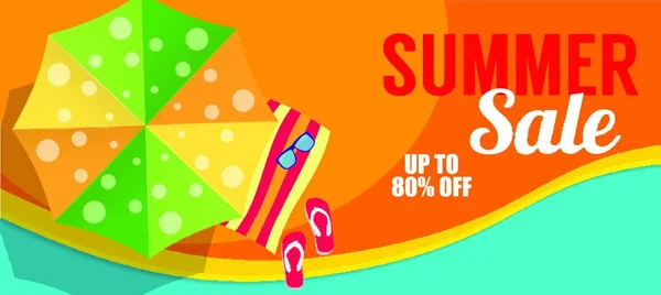 Summer Sale Banner Template Your Business Vector Illustration Eps10 — Stock Vector