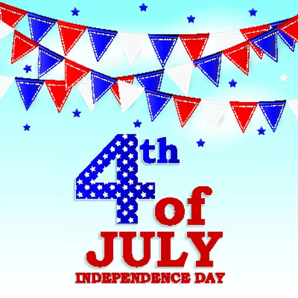 7月4日 アメリカ独立記念日 誕生日おめでとうアメリカ ベクターイラスト Eps10 — ストックベクタ