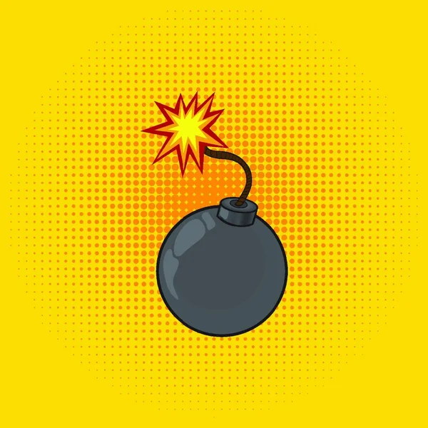 Dibujos Animados Cómics Bomba Vector Ilustración Imitación Estilo Cómic — Archivo Imágenes Vectoriales