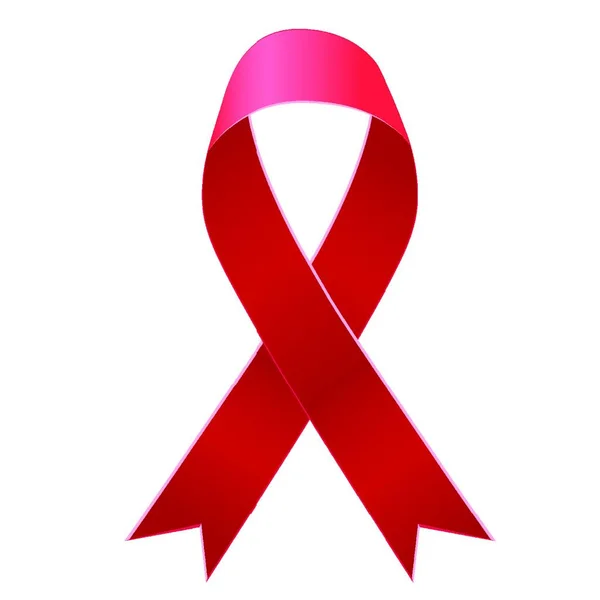 Realistiska Röda Band World Aids Dagen Symbol December Vektorillustration — Stock vektor