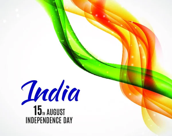Indyjski Dzień Niepodległości Tle Fal Ilustracja Wektora Eps10 — Wektor stockowy