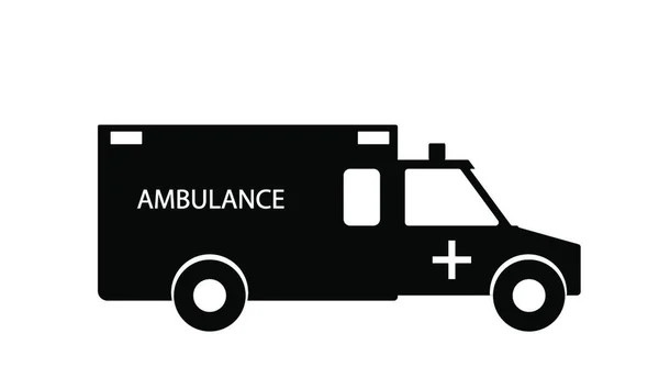 Ambulancia Emergencia Blanca Negra Con Diseño Plano Sirena Ilustración Vectorial — Archivo Imágenes Vectoriales