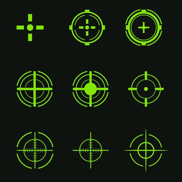 Visualización Inteligente Símbolo Crosshair Conjunto Objetivo Iconos — Vector de stock
