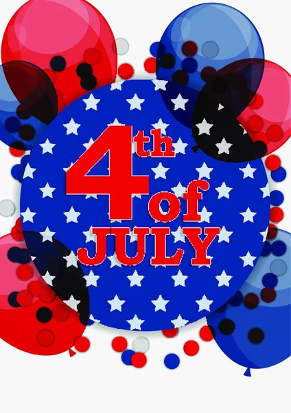 Juillet Jour Indépendance Des États Unis Joyeux Anniversaire Amérique Illustration — Image vectorielle