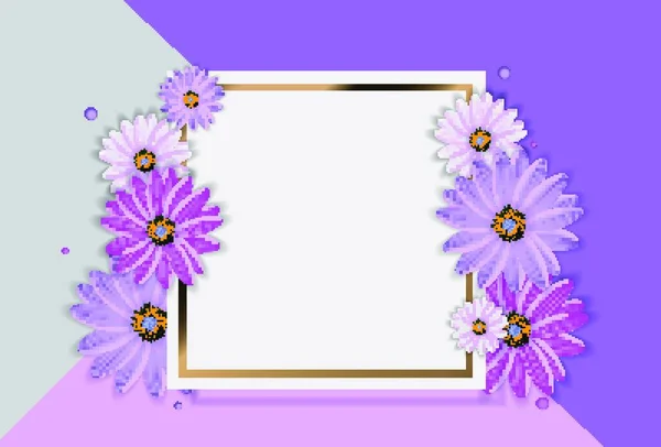 Аннотация Flower Realistic Vector Frame Background S10 — стоковый вектор