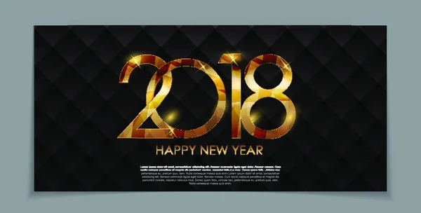 2018 New Year Gold Glossy Background Vector Illustration Eps10 — Stock Vector