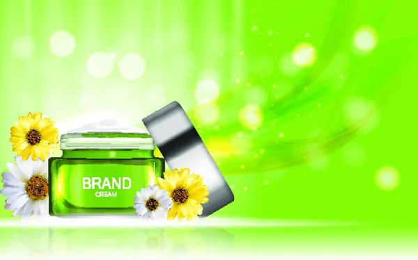 Face Cream Bottle Tube Design Cosmetics Product Template Ads Magazine — Stock Vector