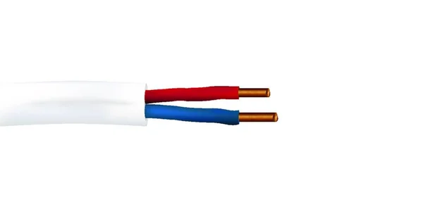 Een Realistische Vector Elektrische Kabel Met Draden Grond Fase Geïsoleerde — Stockvector