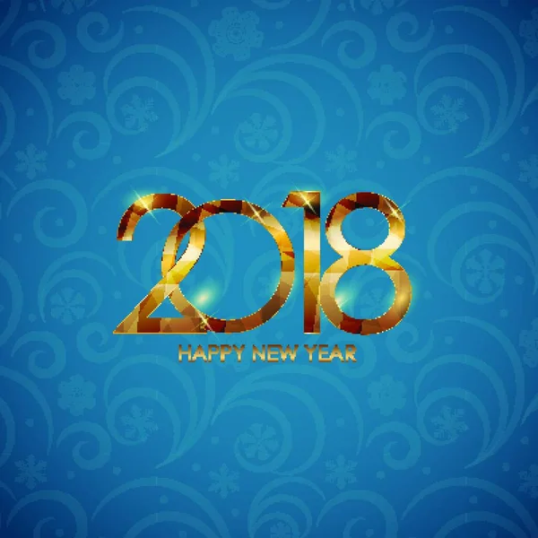 2018 New Year Gold Glossy Background Vector Illustration Eps10 — Stock Vector