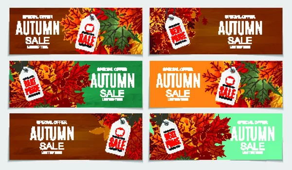Abstract Vector Illustration Autumn Sale Background Falling Autumn Leaves Eps10 — Stock Vector