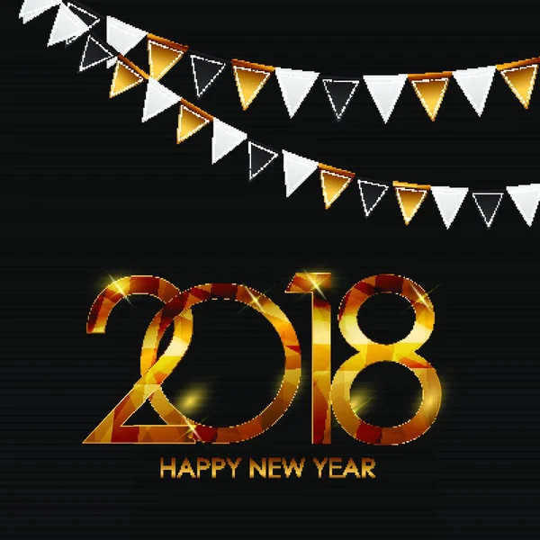 2018 Yeni Yıl Altın Parlak Arkaplanı Vektör Illustration Eps10 — Stok Vektör