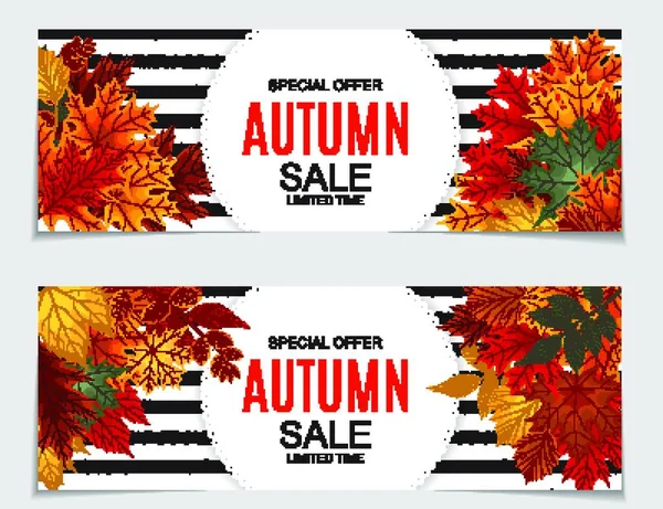 Abstrakte Vektorillustration Herbst Verkauf Hintergrund Mit Fallenden Herbstblättern Eps10 — Stockvektor
