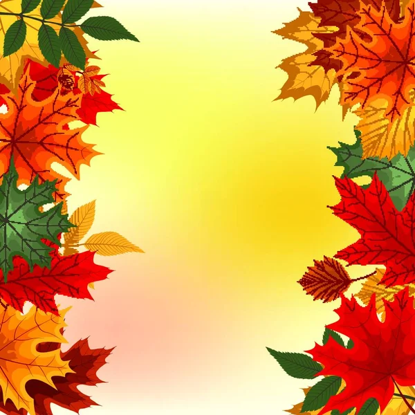 Abstract Vector Illustratie Achtergrond Met Vallende Herfstbladeren Eps10 — Stockvector